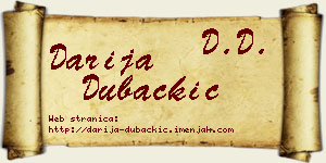 Darija Dubačkić vizit kartica